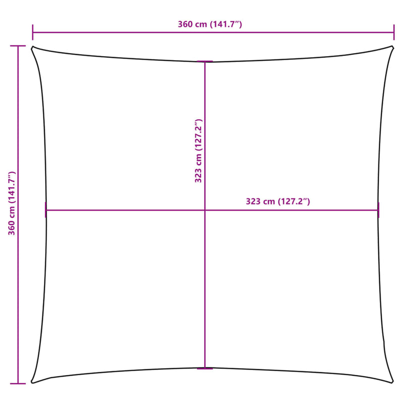 vidaXL kék négyzet alakú oxford-szövet napvitorla 3,6 x 3,6 m