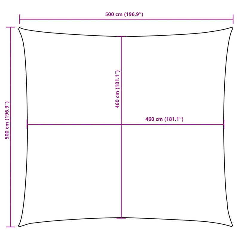 vidaXL sárga négyzet alakú oxford-szövet napvitorla 5 x 5 m