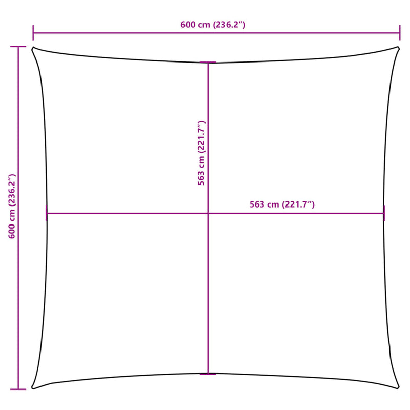 vidaXL sárga négyzet alakú oxford-szövet napvitorla 6 x 6 m