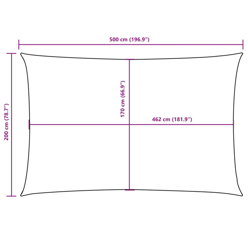 vidaXL sárga téglalap alakú oxford-szövet napvitorla 2 x 5 m