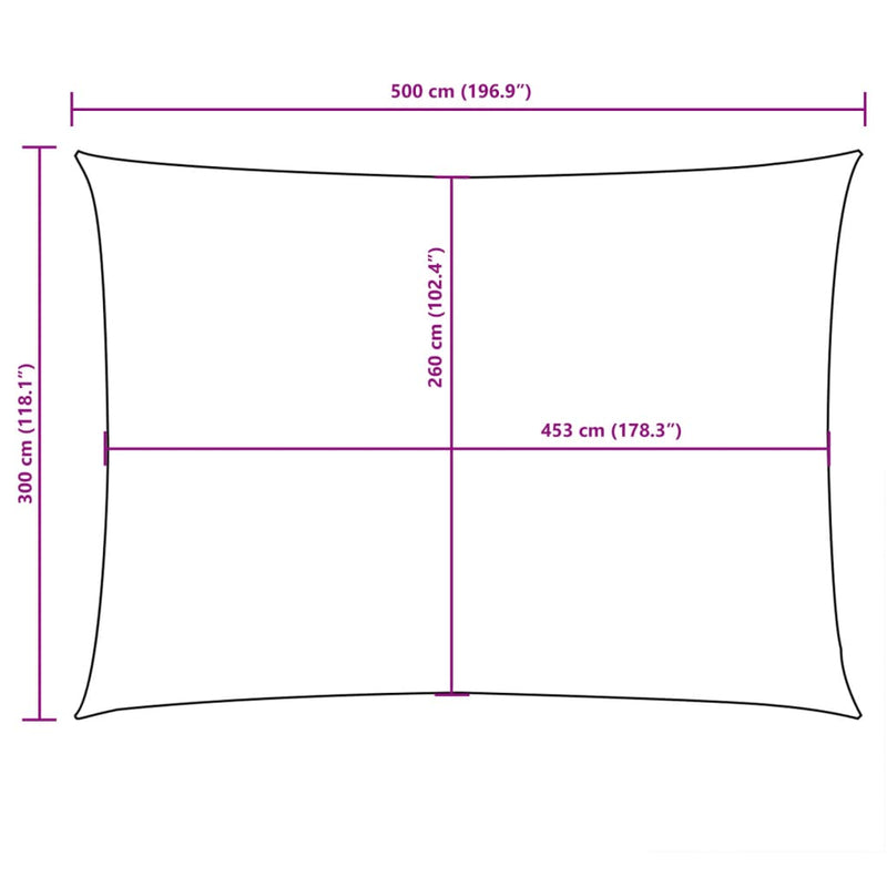 vidaXL sárga téglalap alakú oxford-szövet napvitorla 3 x 5 m