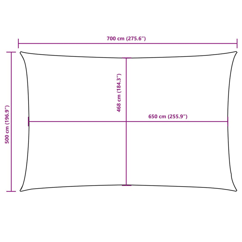 vidaXL sárga téglalap alakú oxford-szövet napvitorla 5 x 7 m