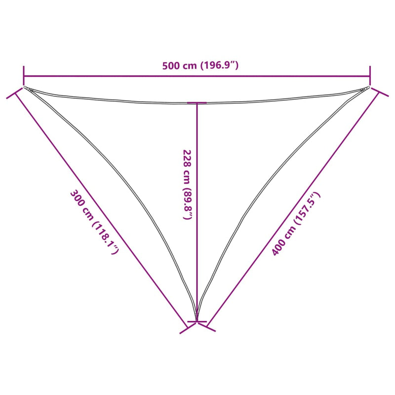 vidaXL sárga háromszögű oxford-szövet napvitorla 3 x 4 x 5 m