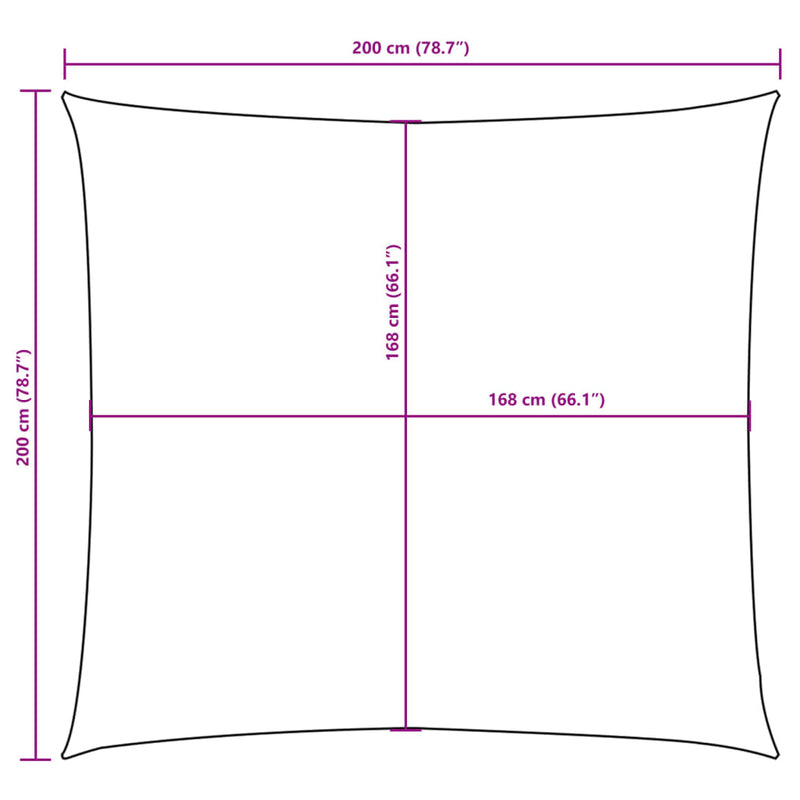 vidaXL piros négyzet alakú oxford-szövet napvitorla 2 x 2 m