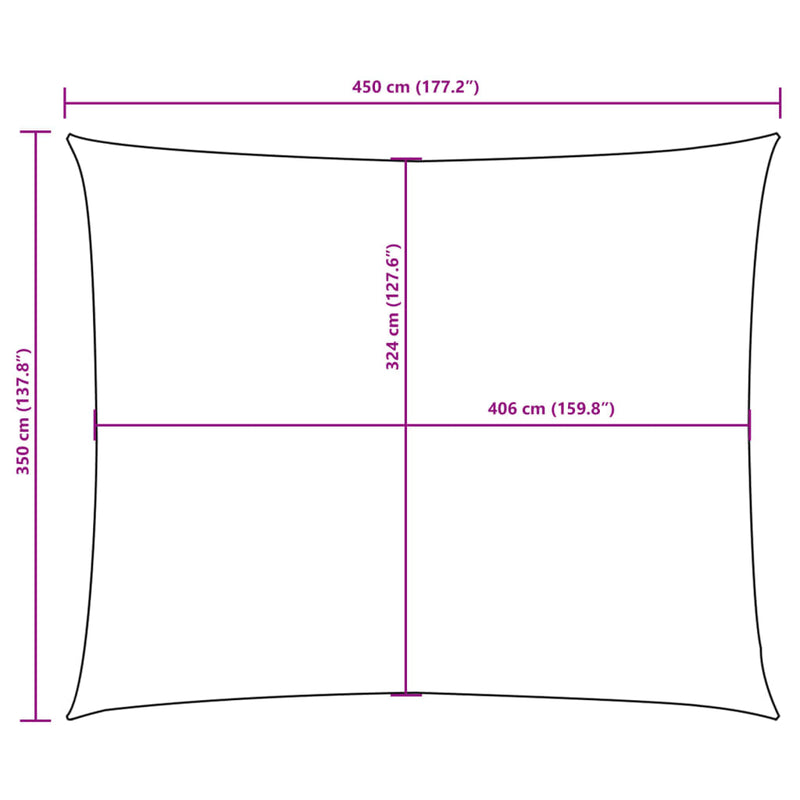 vidaXL piros téglalap alakú oxford-szövet napvitorla 3,5 x 4,5 m