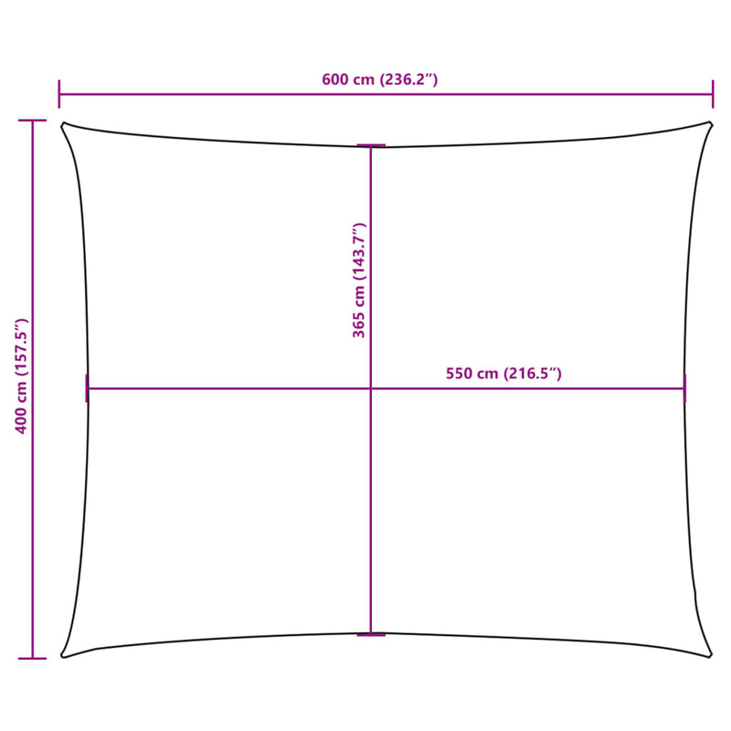 vidaXL piros téglalap alakú oxford-szövet napvitorla 4 x 6 m