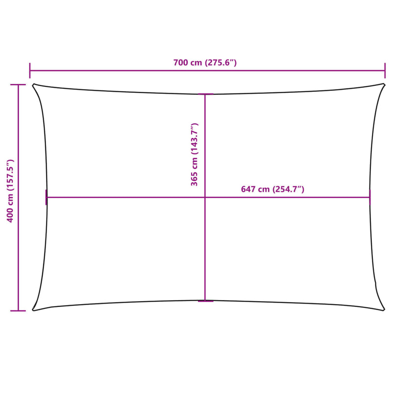 vidaXL piros téglalap alakú oxford-szövet napvitorla 4 x 7 m