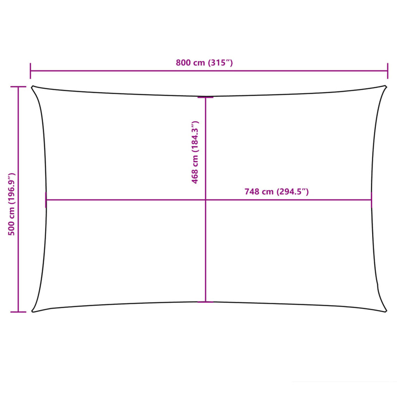 vidaXL piros téglalap alakú oxford-szövet napvitorla 5 x 8 m