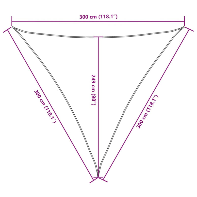 vidaXL piros háromszögű oxford-szövet napvitorla 3,6 x 3,6 x 3,6 m