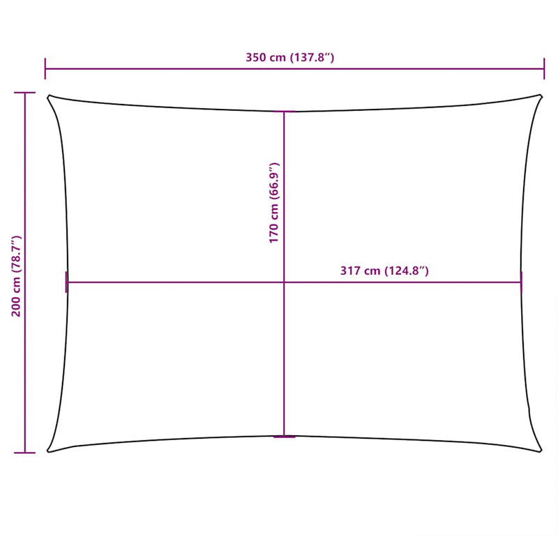 vidaXL narancssárga téglalap alakú oxford-szövet napvitorla 2 x 3,5 m