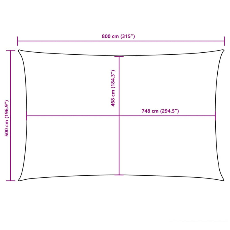 vidaXL narancssárga téglalap alakú oxford-szövet napvitorla 5 x 8 m
