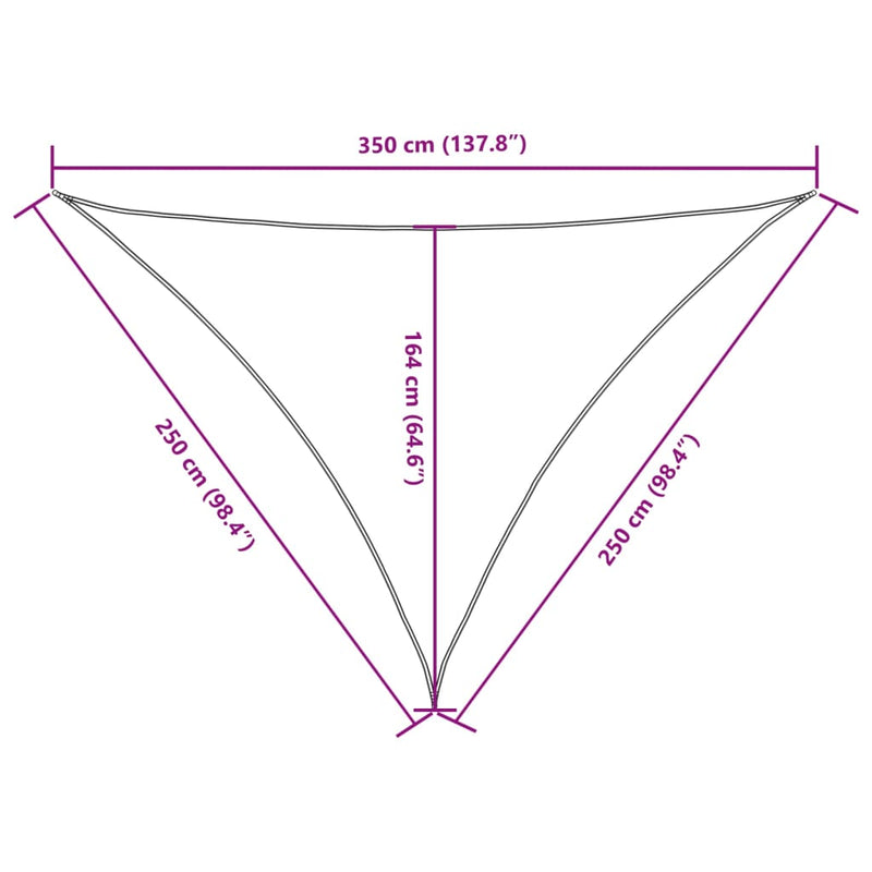 vidaXL narancssárga háromszögű oxford-szövet napvitorla 2,5x2,5x3,5 m