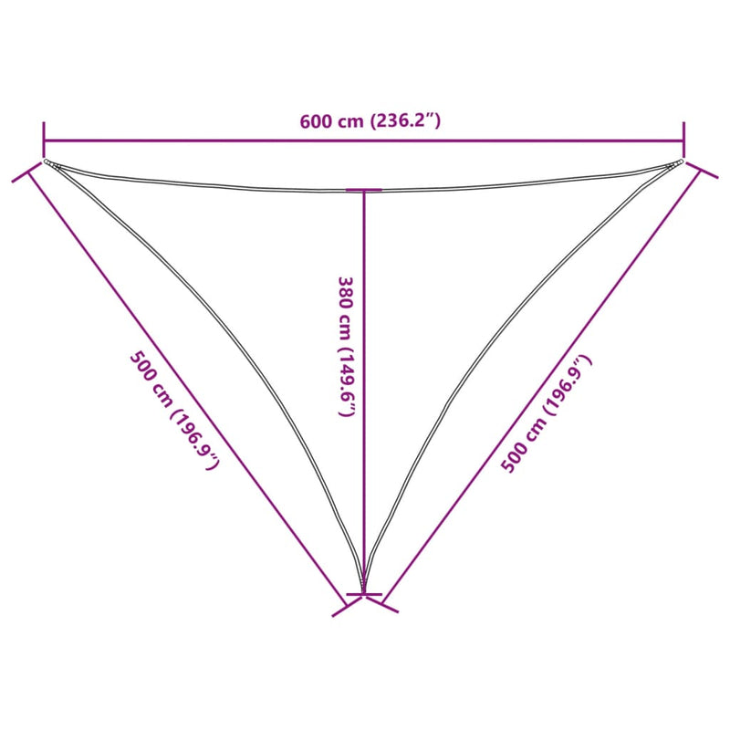vidaXL narancssárga háromszögű oxford-szövet napvitorla 5x5x6 m