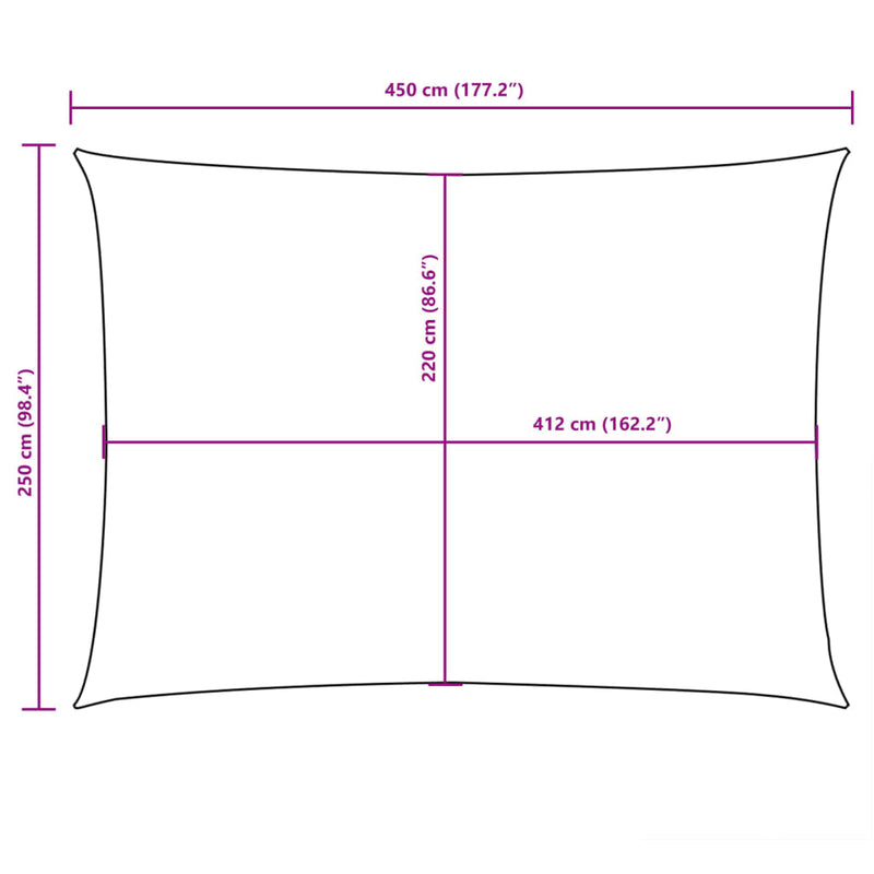 vidaXL fekete téglalap alakú oxford szövet napvitorla 2,5 x 4,5 m