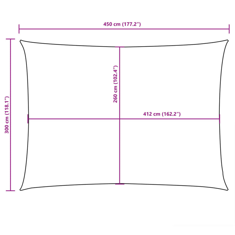 vidaXL fekete téglalap alakú oxford-szövet napvitorla 3 x 4,5 m