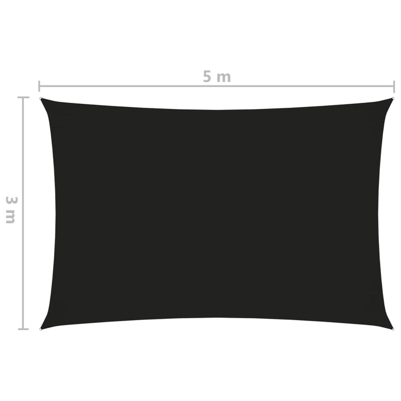 vidaXL fekete téglalap alakú oxford-szövet napvitorla 3 x 5 m