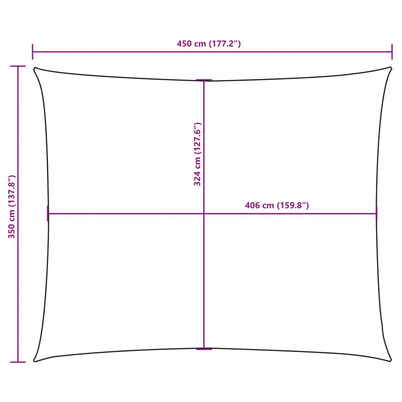vidaXL fekete téglalap alakú oxford-szövet napvitorla 3,5 x 4,5 m