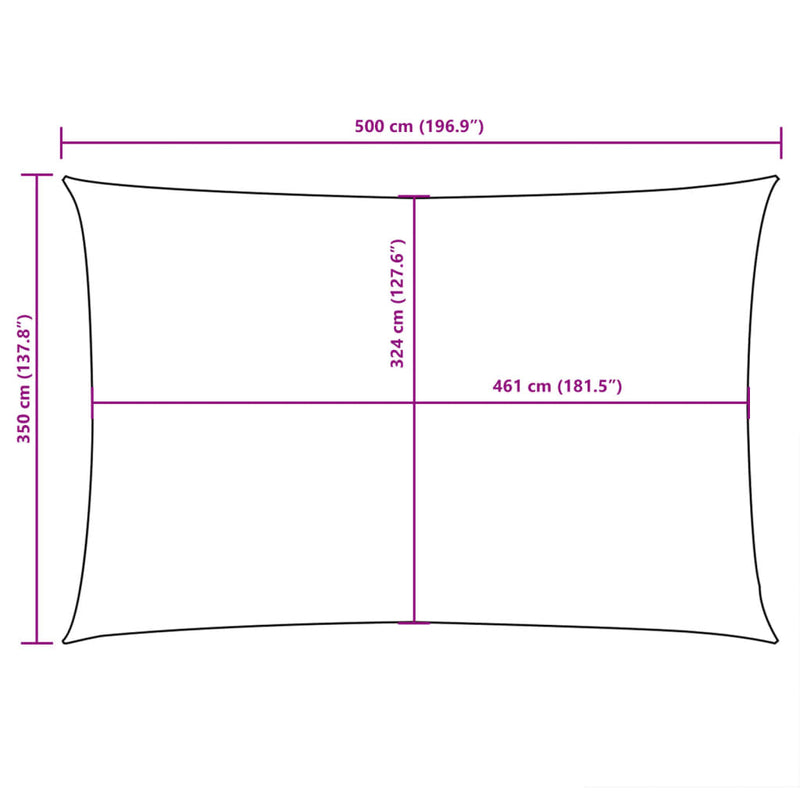 vidaXL fekete téglalap alakú oxford-szövet napvitorla 3,5 x 5 m