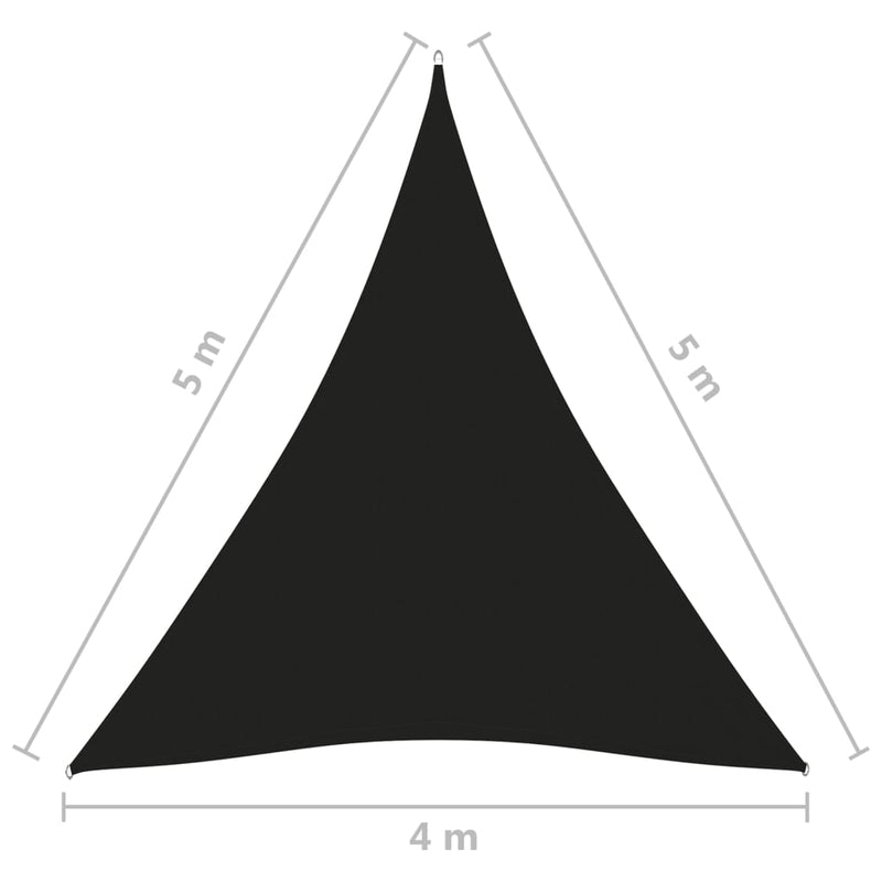 vidaXL fekete háromszögű oxford-szövet napvitorla 4 x 5 x 5 m