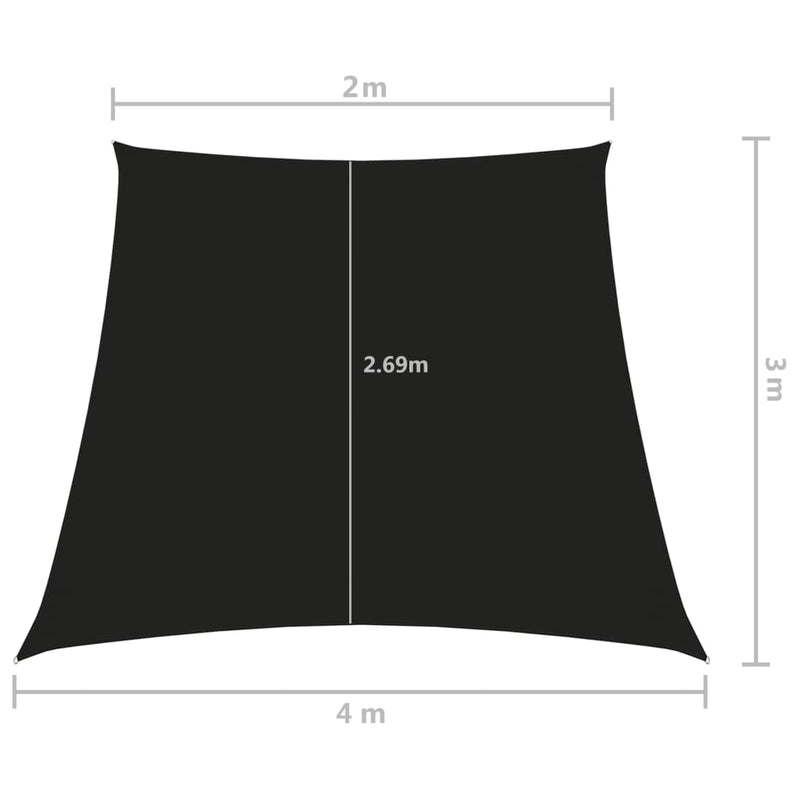 vidaXL fekete trapéz alakú oxford-szövet napvitorla 2/4 x 3 m