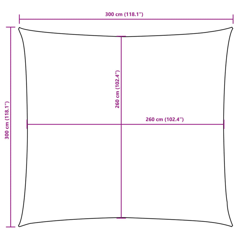 vidaXL barna négyzet alakú oxford-szövet napvitorla 3 x 3 m