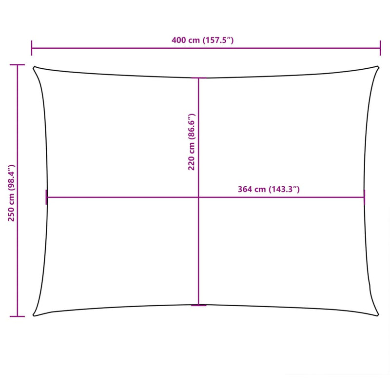 vidaXL barna téglalap alakú oxford-szövet napvitorla 2,5 x 4 m