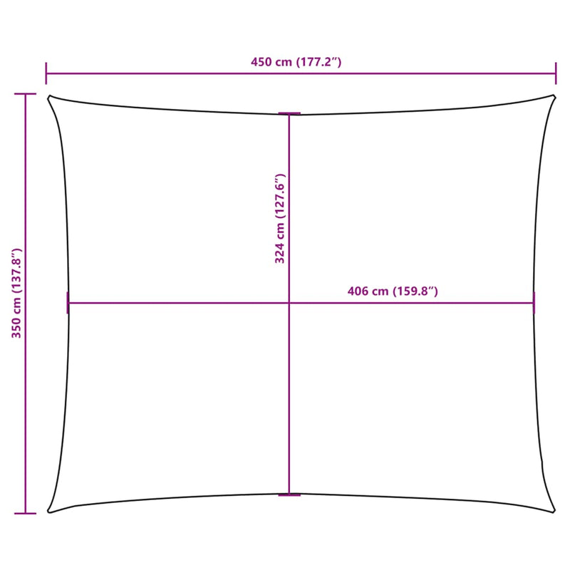 vidaXL barna téglalap alakú oxford-szövet napvitorla 3,5 x 4,5 m