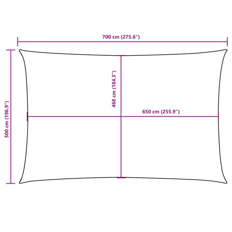 vidaXL barna téglalap alakú oxford szövet napvitorla 5 x 7 m