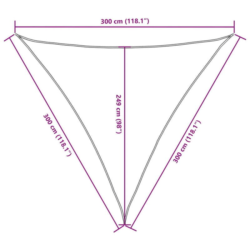 vidaXL barna háromszögű oxford-szövet napvitorla 3 x 3 x 3 m