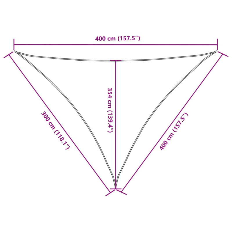 vidaXL barna háromszögű oxford-szövet napvitorla 3 x 4 x 4 m