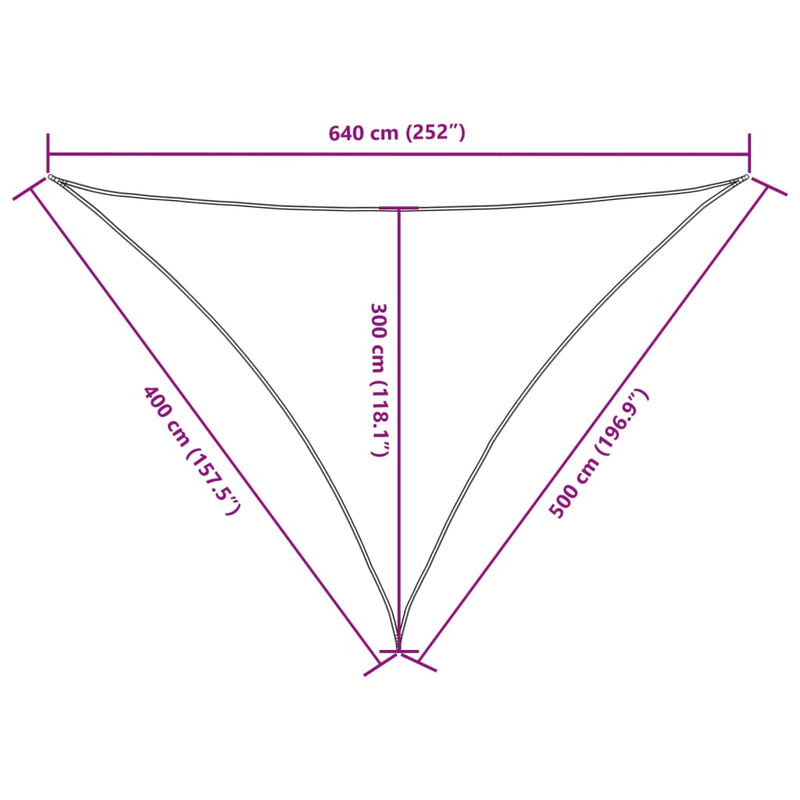 vidaXL barna háromszög alakú oxford-szövet napvitorla 4 x 5 x 6,4 m