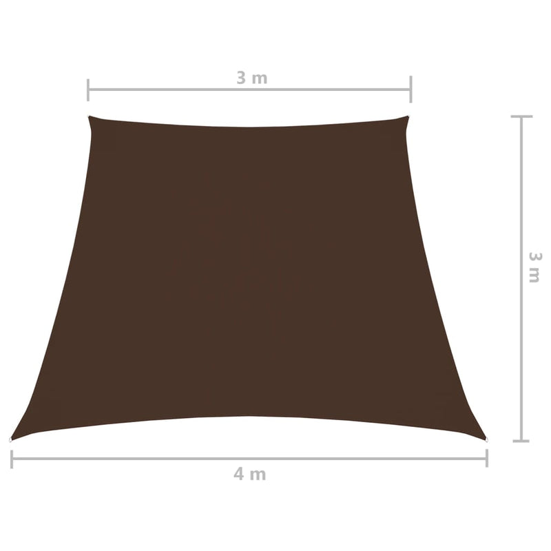 vidaXL barna trapéz alakú oxford szövet napvitorla 3/4 x 3 m