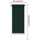 vidaXL sötétzöld kültéri HDPE roló 60 x 140 cm