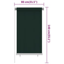 vidaXL sötétzöld kültéri HDPE roló 80 x 140 cm