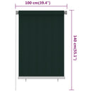 vidaXL sötétzöld kültéri HDPE roló 100 x 140 cm