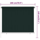 vidaXL sötétzöld kültéri HDPE roló 180 x 140 cm