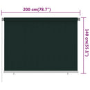 vidaXL sötétzöld kültéri HDPE roló 200 x 140 cm