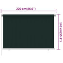 vidaXL sötétzöld kültéri HDPE roló 220 x 140 cm