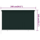 vidaXL sötétzöld kültéri HDPE roló 240 x 140 cm
