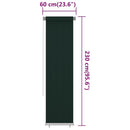 vidaXL sötétzöld kültéri HDPE roló 60 x 230 cm