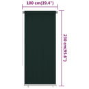 vidaXL sötétzöld kültéri HDPE roló 100 x 230 cm