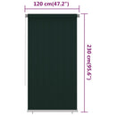 vidaXL sötétzöld kültéri HDPE roló 120 x 230 cm