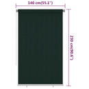 vidaXL sötétzöld kültéri HDPE roló 140 x 230 cm