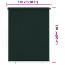 vidaXL sötétzöld kültéri HDPE roló 180 x 230 cm
