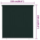 vidaXL sötétzöld kültéri HDPE roló 220 x 230 cm