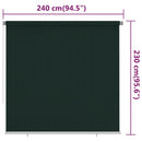 vidaXL sötétzöld kültéri HDPE roló 245(Szé)x230(Ma) cm