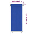 vidaXL kék kültéri HDPE roló 60 x 140 cm