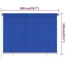 vidaXL kék kültéri HDPE roló 200 x 140 cm