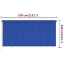 vidaXL kék kültéri HDPE roló 300 x 140 cm