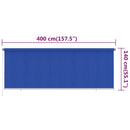 vidaXL kék kültéri HDPE roló 400 x 140 cm
